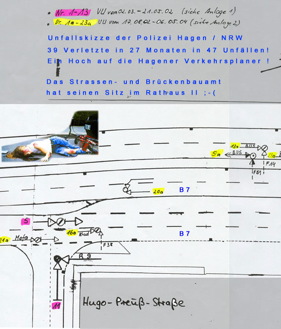 Unfallskizze Graf von Galen Ring / Blatt 1 von 4